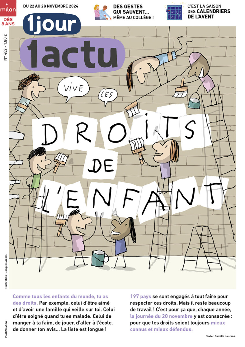 Couverture du magazine 1jour1actu, le sujet de la semaine est 