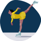 Illustration d'une patineuse sur la glace.