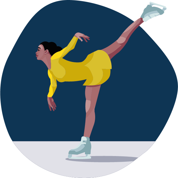 Illustration d'une patineuse sur la glace.