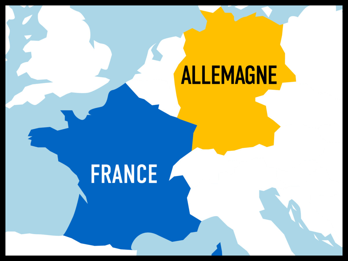 carte positionnant la France et l'Allemagne